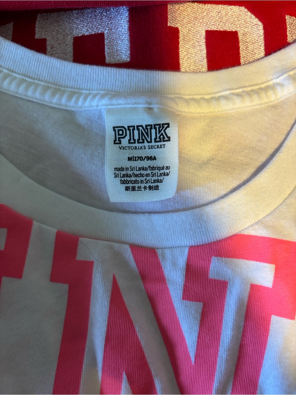 Victoria's Secret PINK White Tee with Pink Logo